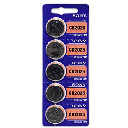 Sony Murata CR2025 3V Lithium Coin Battery - 5 Pack - FREE SHIPPING