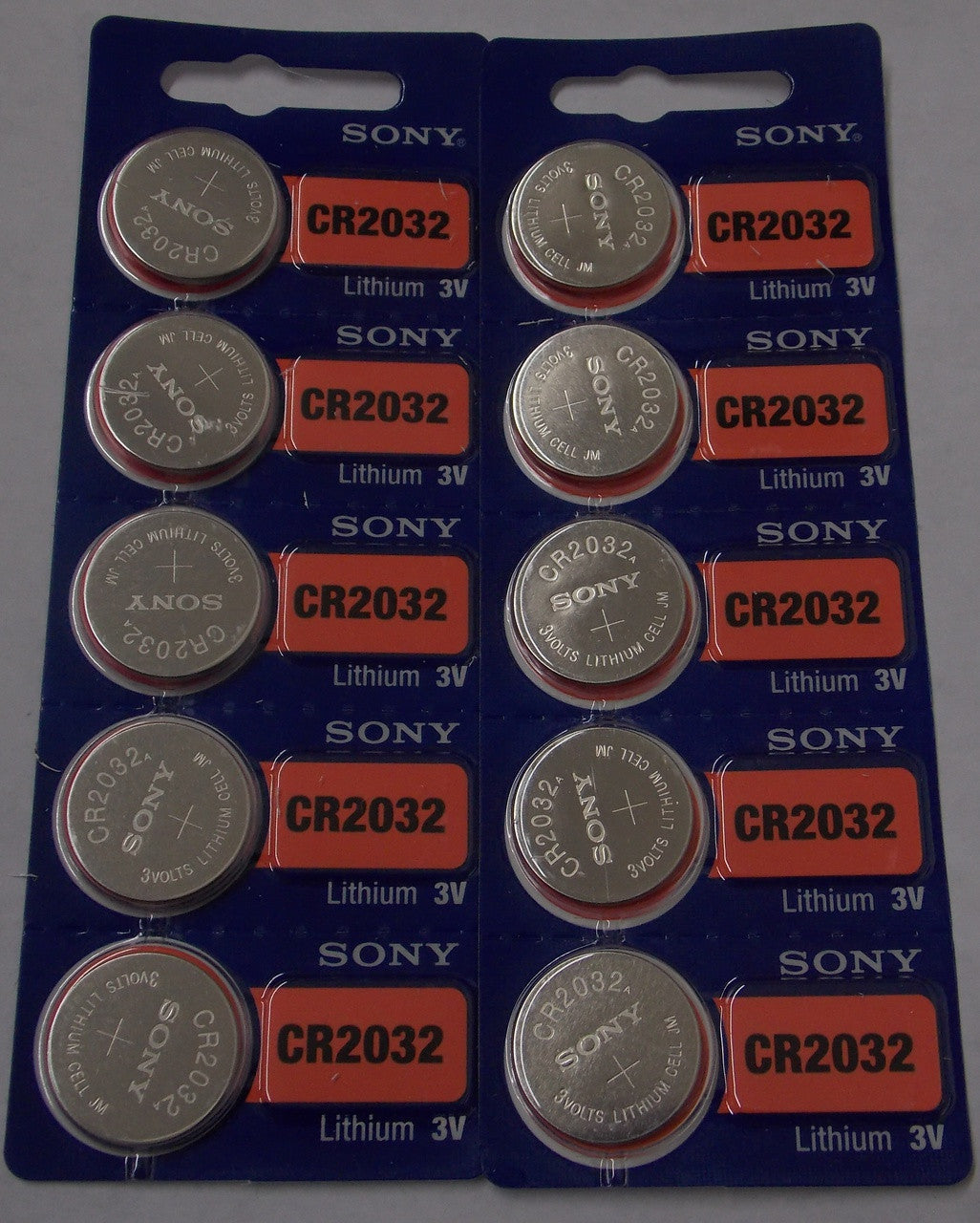 Sony Murata CR2032 3V Lithium Coin Battery - 10 Pack FREE SHIPPING