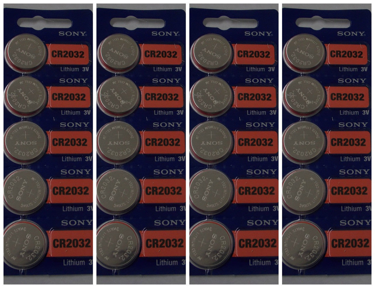 Sony Murata CR2032 3V Lithium Coin Battery - 20 Pack FREE Shipping