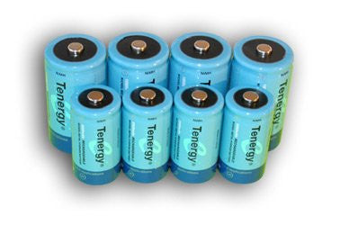 Tenergy High Capacity NiMH Rechargeable Battery Package 4 C 5000 mAh 4 D 10000 mAh FREE SHIPPING