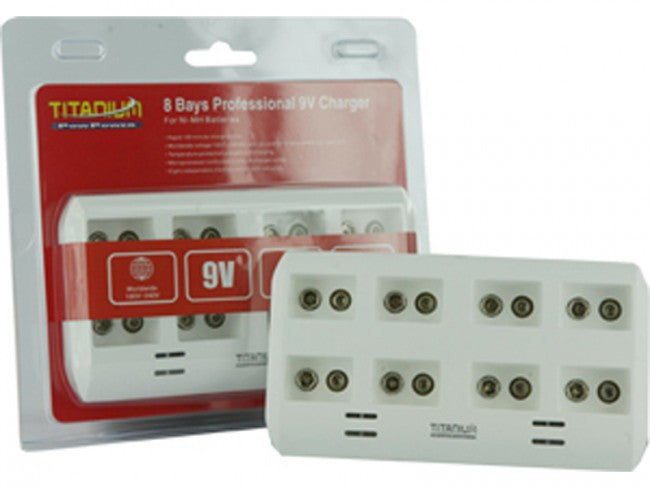 Tenergy Titanium 8 Bay Professional 9V Charger for NiMH Batteries FREE SHIPPING