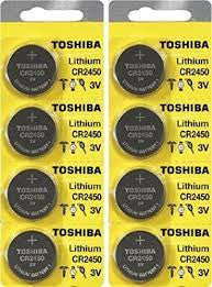 TOSHIBA CR2450 3V Lithium Coin Battery 10 - Pack - FREE SHIPPING!