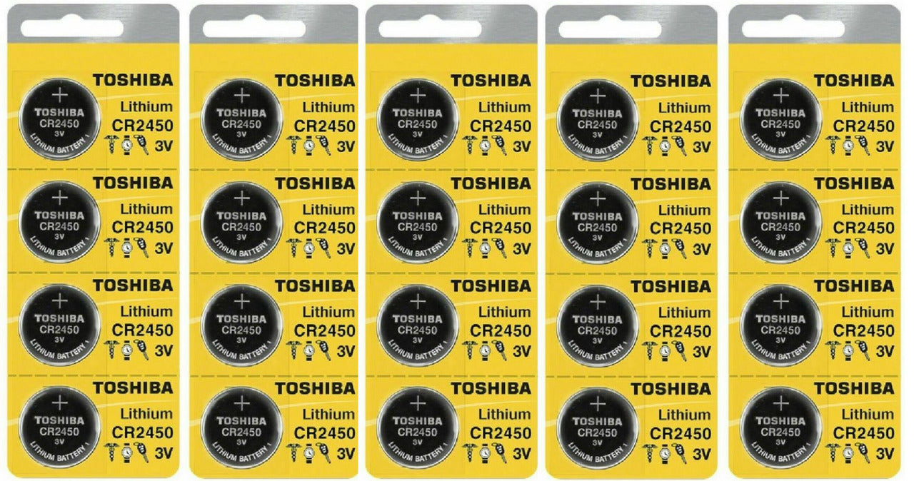 TOSHIBA CR2450 3V Lithium Coin Battery 50 - Pack - FREE SHIPPING!