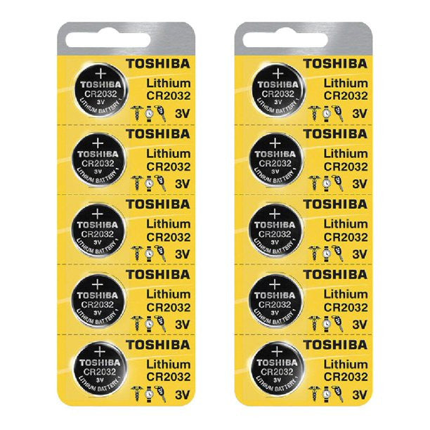 TOSHIBA Toshiba CR2032 3V Lithium Coin Battery - 10 Pack + FREE SHIPPING!