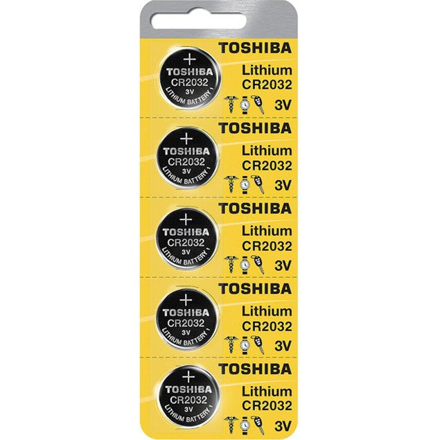 TOSHIBA Toshiba CR2032 3V Lithium Coin Battery - 5 Pack + FREE SHIPPING!