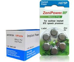 ZeniPower A675 Zinc Air Hearing Aid Batteries - 10 Wheels - 6 Batteries Per Wheel FREE SHIPPING