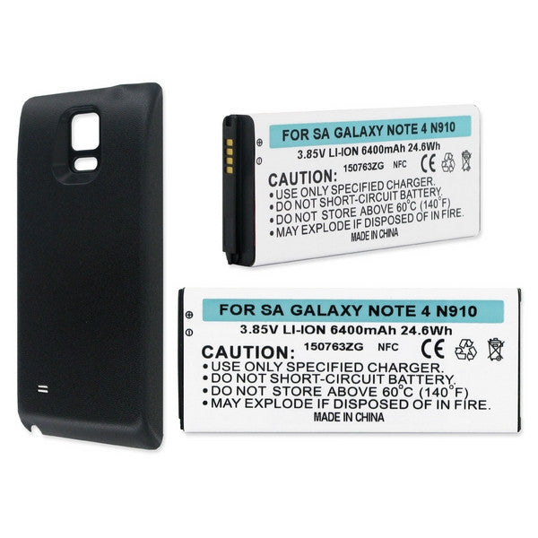 BBW SAMSUNG GALAXY NOTE 4 3.85V 6Ah LI-ION EXT BATT W/NFCBLACK CVR FREE SHIPPING