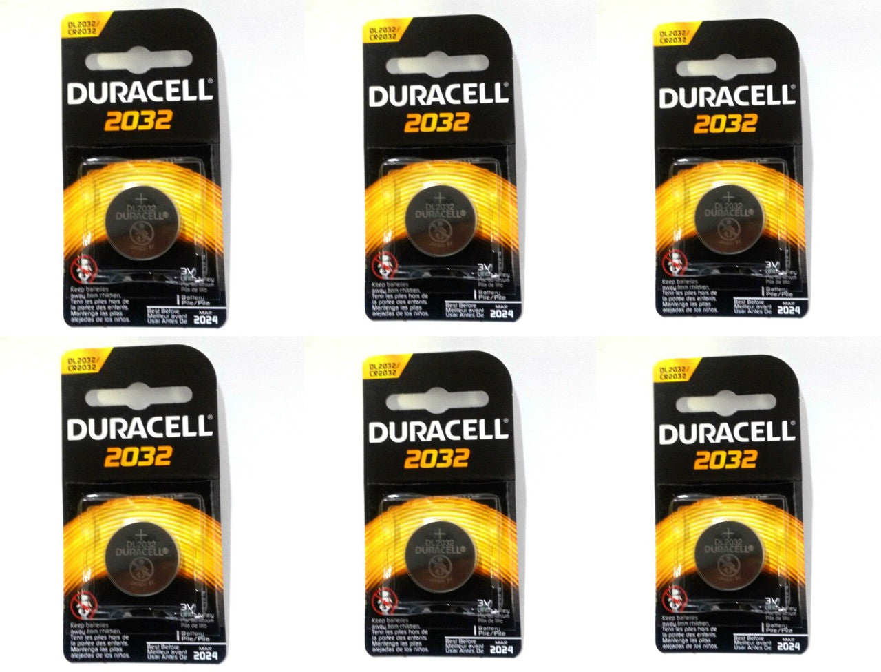 Duracell CR2032 Coin Battery - 6 Pack FREE SHIPPING
