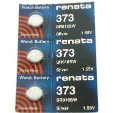 Renata 373 - SR916 Silver Oxide Button Battery 1.55V - 2 Pack FREE SHIPPING