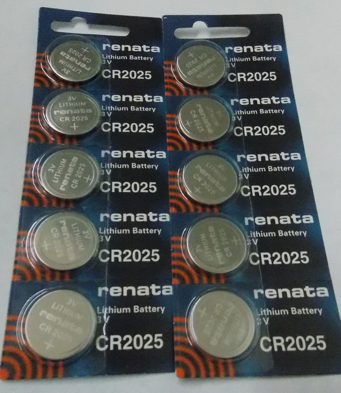 Renata CR2025 3V Lithium Coin Battery - 10 Pack FREE SHIPPING